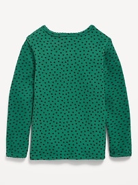L'image numéro 2 présente T-shirt douillet gaufré à motif à manches longues pour toute-petite fille
