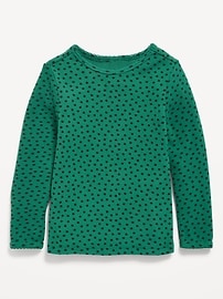 L'image numéro 1 présente T-shirt douillet gaufré à motif à manches longues pour toute-petite fille
