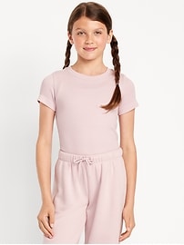 Image number 1 showing, Fitted Seamless Ribbed Performance Top for Girls