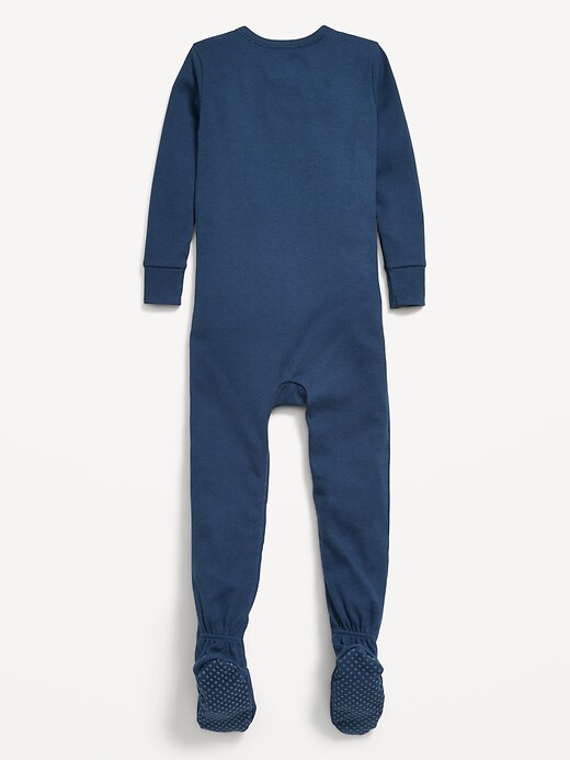 Image number 2 showing, Snug-Fit 2-Way-Zip Ribbed Pajama One-Piece for Toddler & Baby
