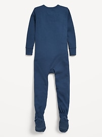 Image number 2 showing, Snug-Fit 2-Way-Zip Ribbed Pajama One-Piece for Toddler & Baby