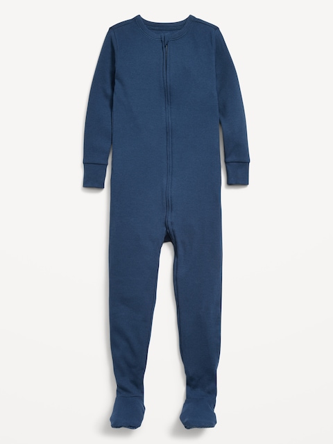 Pyjama une-pièce côtelé ajusté à glissière bidirectionnelle pour tout-petit et bébé