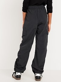 Image number 2 showing, High-Waisted Side Ruched Cargo Parachute Joggers for Girls