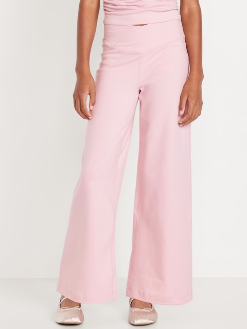 Legging PowerChill jambe évasée à taille haute croisée pour fille - Rose Conte De Fée