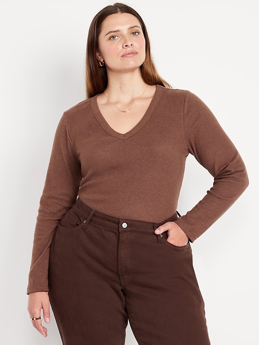 Image number 6 showing, Long-Sleeve Cozy V-Neck Top