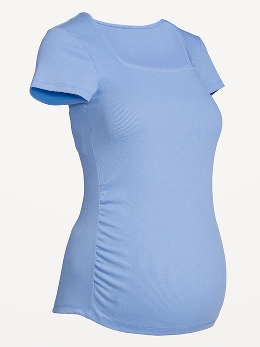 Image number 1 showing, Maternity Trapeze-Neck T-Shirt