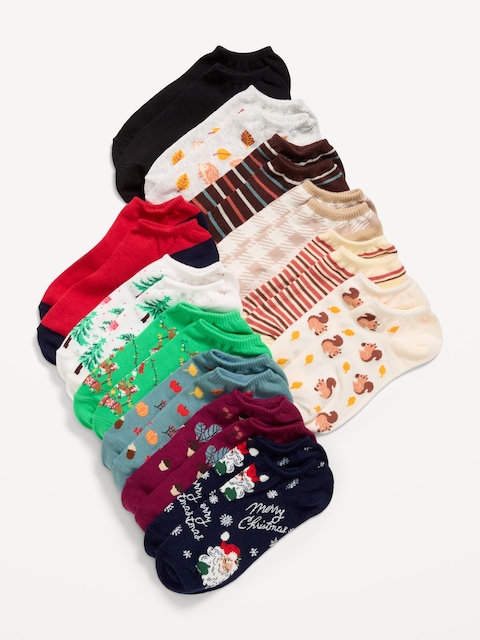 Soquettes pour Femme (paquet de 12 paires) - Joyeuses Fêtes