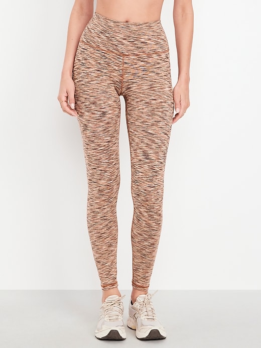 Image number 1 showing, High-Waisted Space-Dye Full-Length Leggings