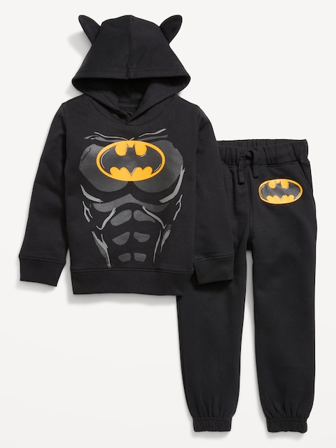 DC Comics™ Batman Unisex Graphic Hoodie and Jogger Sweatpants Set for Toddler - Black Jack