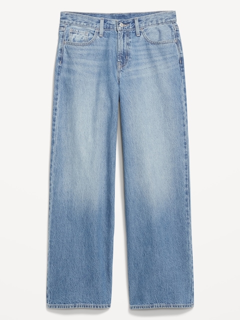 Mid-Rise Wow Baggy Wide-Leg Jeans - Blue