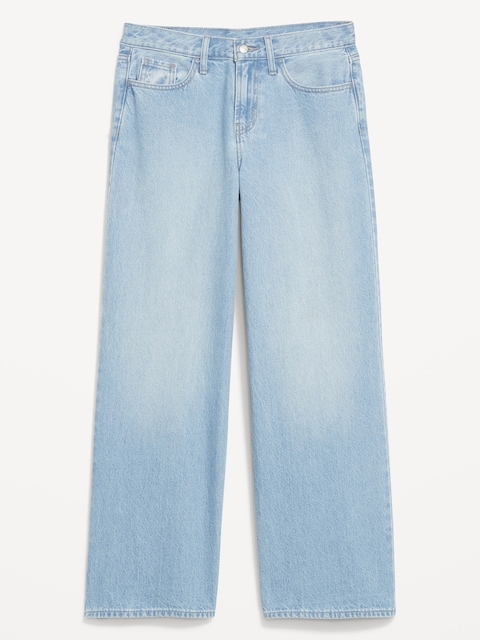 Mid-Rise Wow Baggy Wide-Leg Jeans - Blue