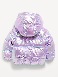 Image number 2 showing, Shiny Puffer Jacket for Toddler Girls