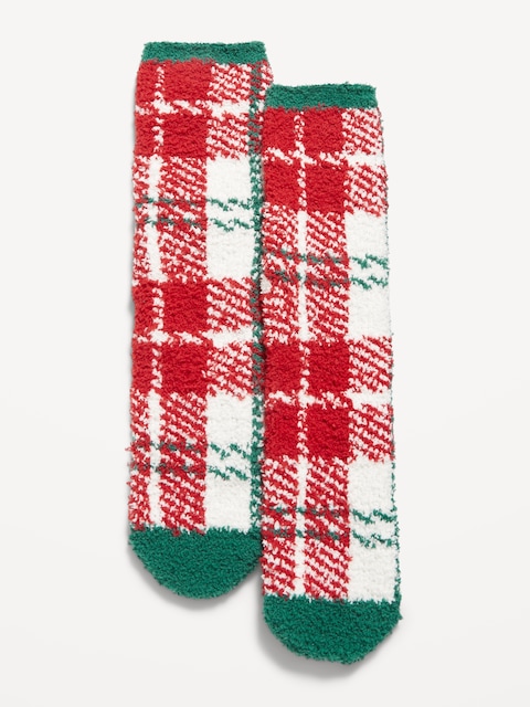 Chaussettes douillettes pour homme - Carreaux Rouges/Blancs