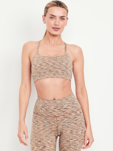 Light Support Space-Dye Racerback Sports Bra