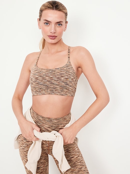Image number 3 showing, Light Support Space-Dye Racerback Sports Bra