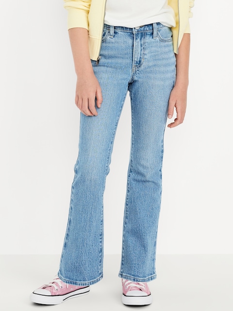 Wow High-Waisted Flare Jeans for Girls - Light Wash