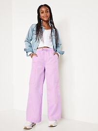 Image number 3 showing, Pull-On Super Baggy Cargo Pants for Girls