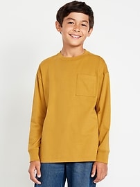 Image number 1 showing, Oversized Long-Sleeve Pocket T-Shirt for Boys