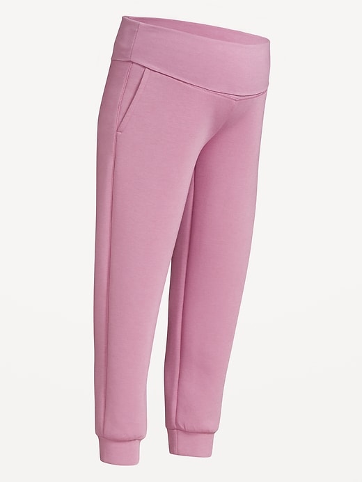 L'image numéro 8 présente Pantalon de jogging en molleton raffiné à taille rabattable de maternité