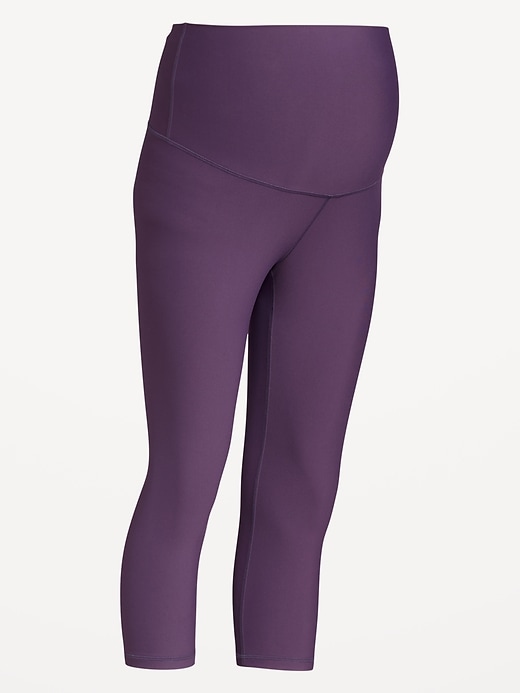 Image number 4 showing, Maternity Full-Panel PowerSoft Crop Leggings