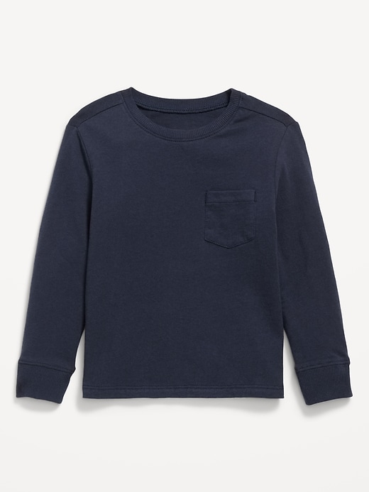 Image number 1 showing, Long-Sleeve Pocket T-Shirt for Toddler Boys