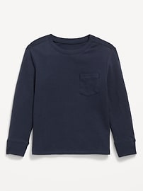 Image number 1 showing, Long-Sleeve Pocket T-Shirt for Toddler Boys