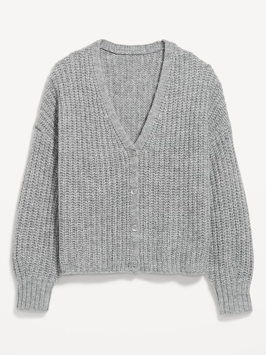 L'image numéro 4 présente Cardigan en mélange de laine à mailles perlées