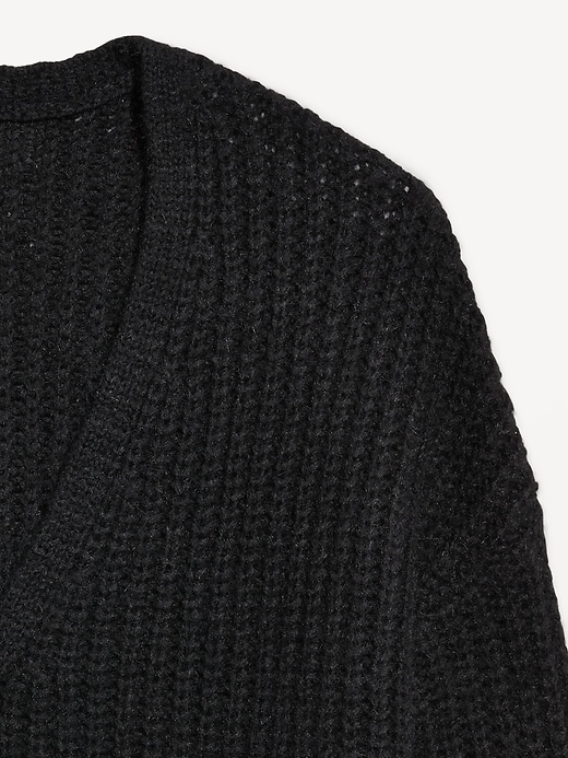 L'image numéro 5 présente Cardigan en mélange de laine à mailles perlées