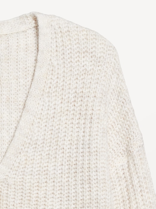 L'image numéro 5 présente Cardigan en mélange de laine à mailles perlées