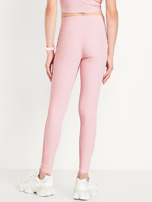 Image number 2 showing, High-Waisted PowerSoft Ribbed Performance 7/8 Leggings for Girls