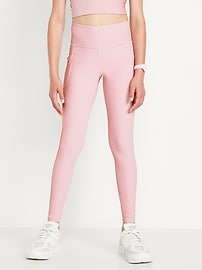 Image number 3 showing, High-Waisted PowerSoft Ribbed Performance 7/8 Leggings for Girls