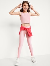 Image number 1 showing, High-Waisted PowerSoft Ribbed Performance 7/8 Leggings for Girls