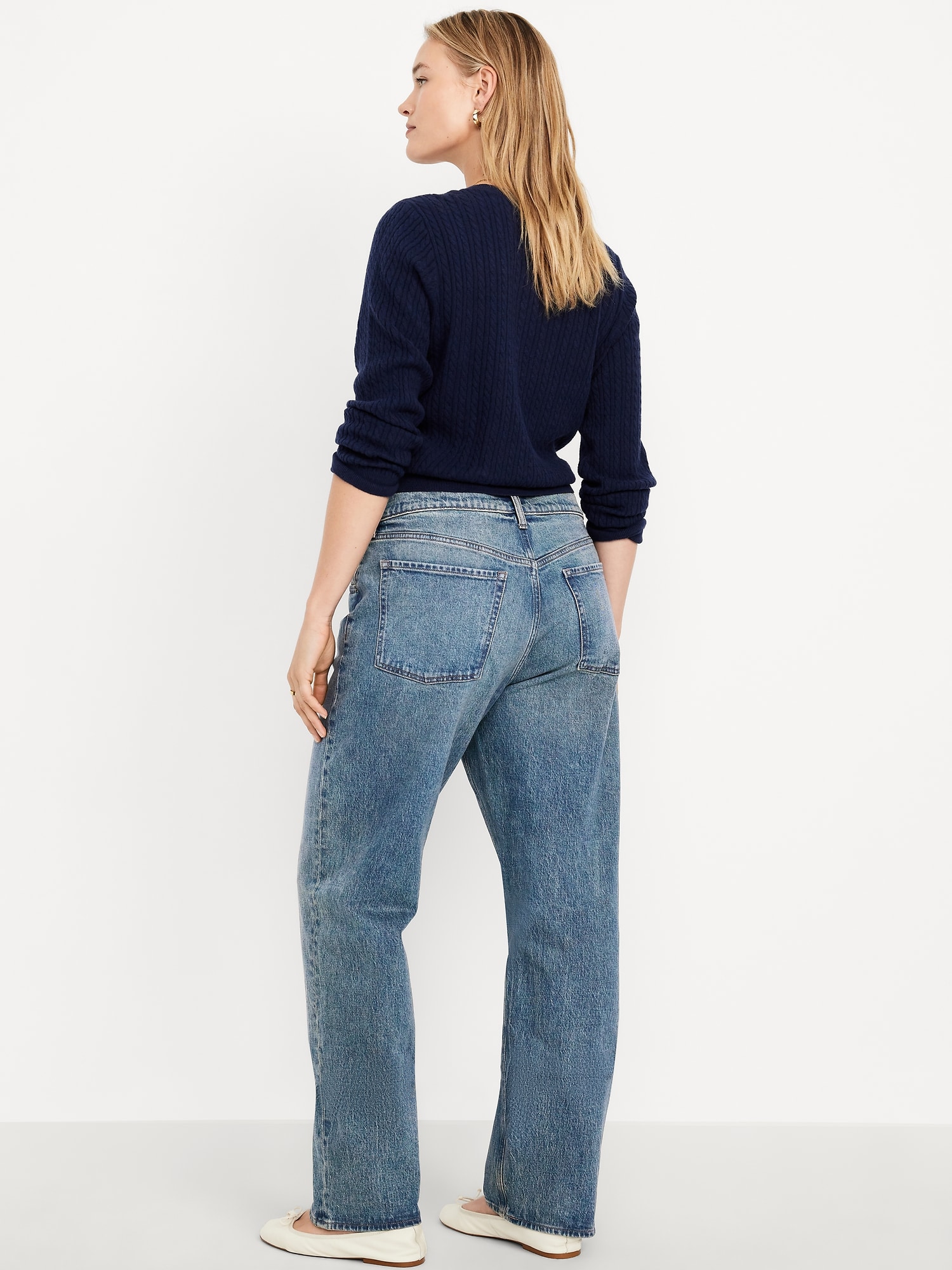 Mid-Rise Slouchy Straight Jeans