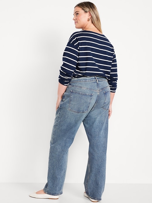 Image number 7 showing, Mid-Rise Slouchy Straight Jeans