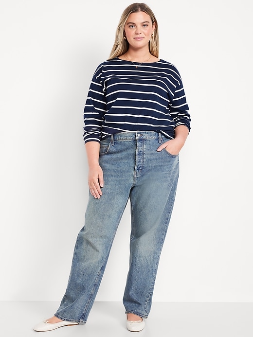 Image number 6 showing, Mid-Rise Slouchy Straight Jeans