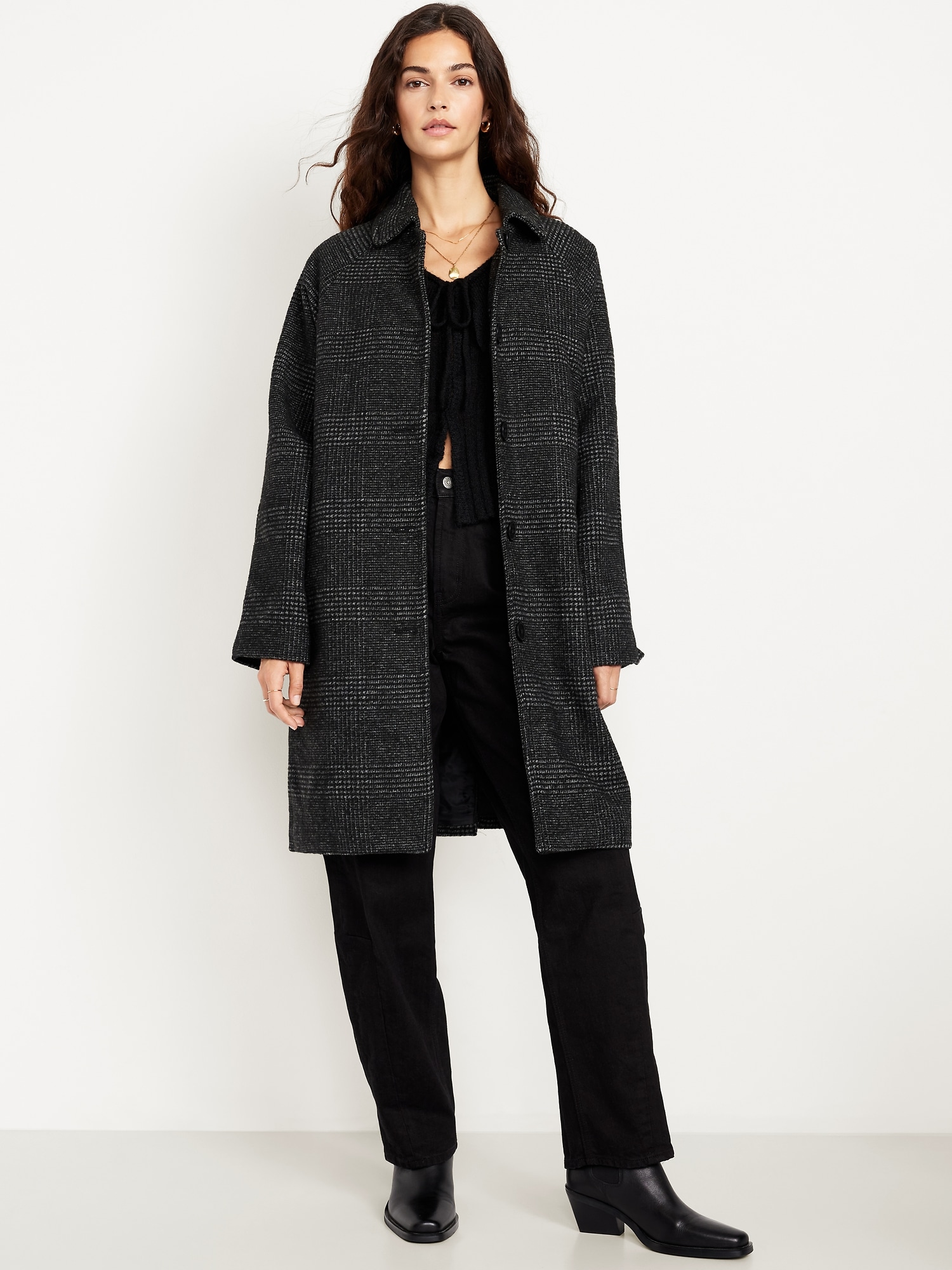 Button-Front Mac Coat