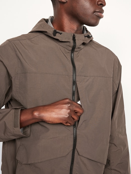 Image number 6 showing, Water-Resistant Hooded Zip Rain Jacket