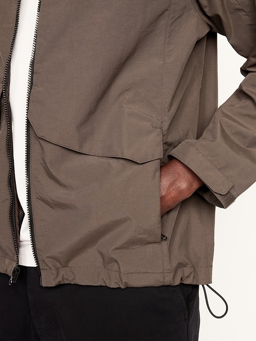 Image number 5 showing, Water-Resistant Hooded Zip Rain Jacket