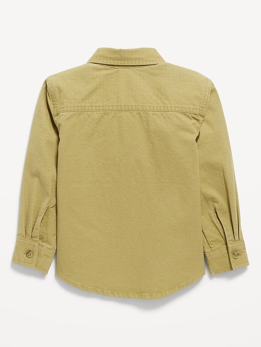Image number 2 showing, Long-Sleeve Pocket Ripstop Shirt for Toddler Boys