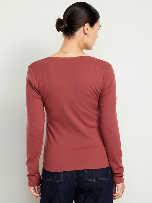 Image number 6 showing, Long-Sleeve Square-Neck Top