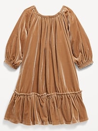 L'image numéro 2 présente Robe en velours à manches bouffantes pour Toute-petite