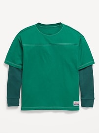 L'image numéro 2 présente T-shirt surdimensionné 2-en-1 pour garçon