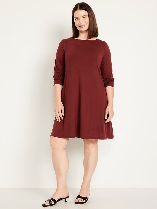 Image number 5 showing, Long-Sleeve Mini Swing Dress