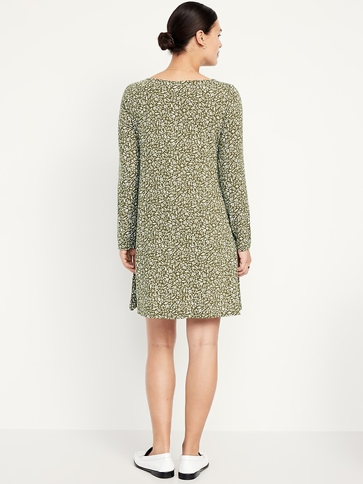 Image number 5 showing, Long-Sleeve Mini Swing Dress