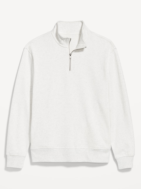 Oversized Rotation Fleece Quarter Zip - White