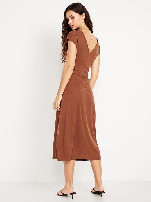 Image number 2 showing, Fit & Flare Ruched Midi Dress