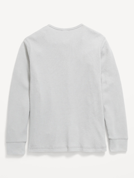 Image number 2 showing, Long-Sleeve Henley Waffle-Knit T-Shirt for Boys