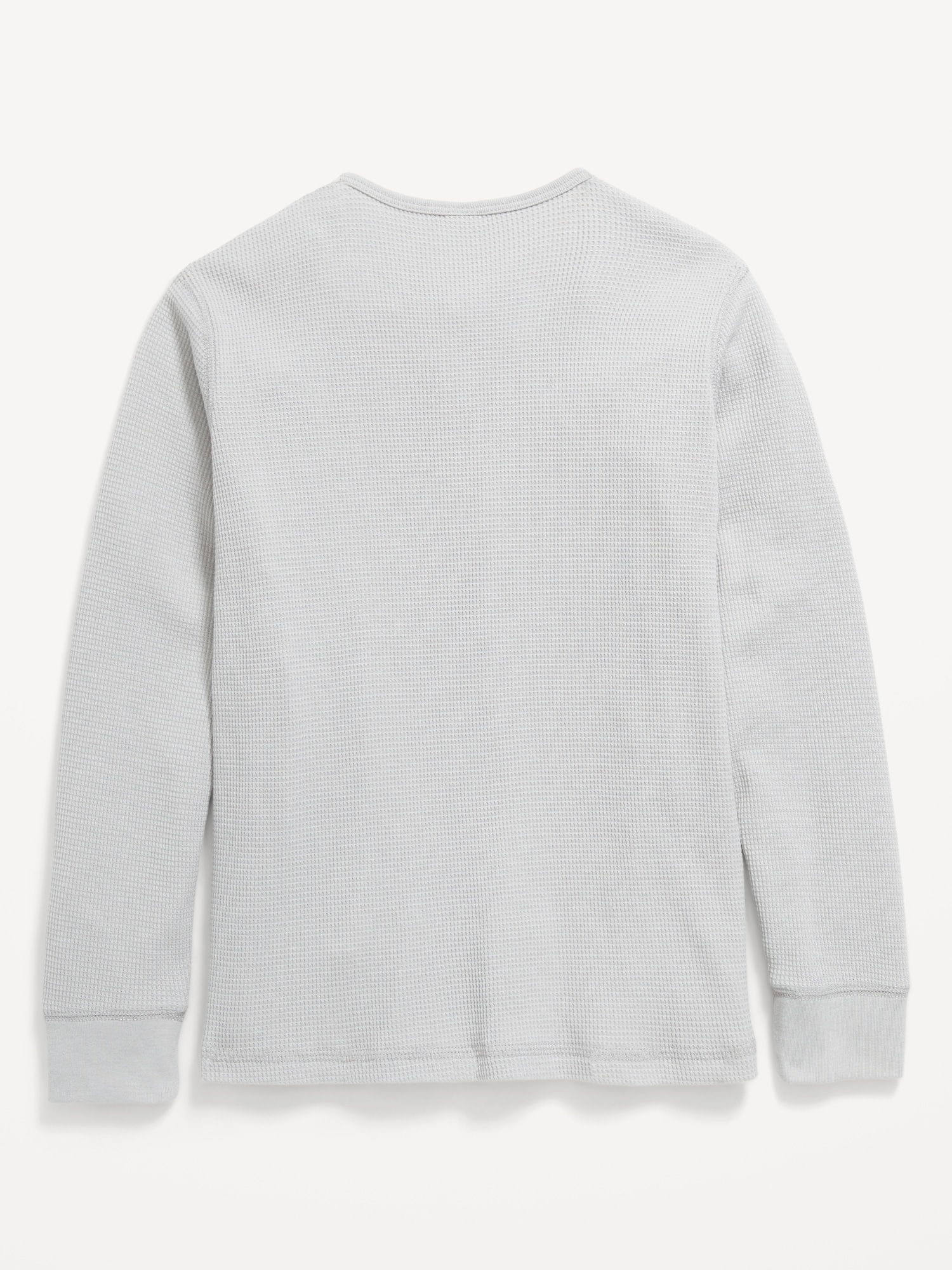 Long-Sleeve Henley Waffle-Knit T-Shirt for Boys