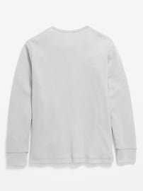 Image number 2 showing, Long-Sleeve Henley Waffle-Knit T-Shirt for Boys