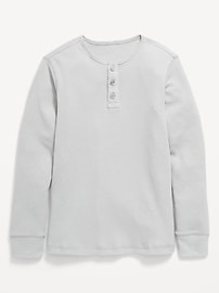 Image number 1 showing, Long-Sleeve Henley Waffle-Knit T-Shirt for Boys